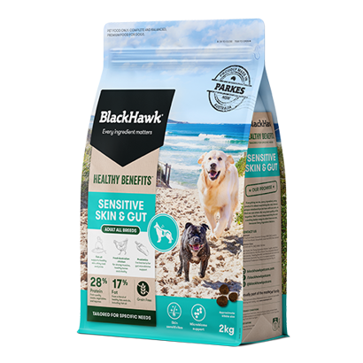 BH450 Black Hawk Dog HB Sensitive Skin Gut 2Kg Front 491X491