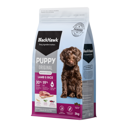 BH481 Original Puppy Med Lamb Rice 3Kg Frontleft 491X491 D2970e7