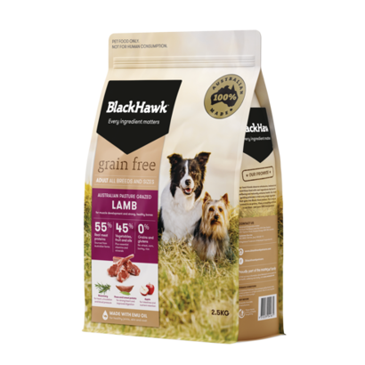 BH325 Black Hawk Grain Free Dog Lamb 2.5Kg (Front 3 4) HR 491X491 D2970e7