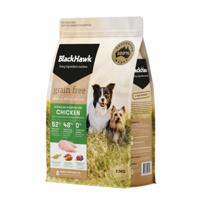 BH317 Black Hawk Grain Free Dog Chicken 2.5Kg (Front 3 4) HR 491X491 D2970e7