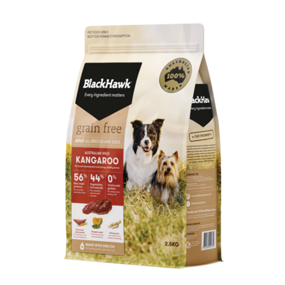 BH335 Black Hawk Grain Free Dog Kangaroo 2.5Kg (Front 3 4) HR 491X491 D2970e7